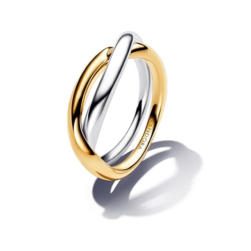 PANDORA Essence Bicolor Verschlungene Bänder Ring aus Sterling Silber mit vergoldeter Metalllegierung, Größe: 54, 163262C00-54 von PANDORA