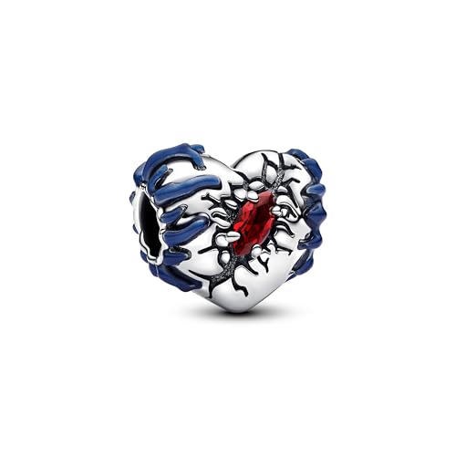PANDORA Stranger Things Im Dunkeln Leuchtendes Herz-Charm aus Sterling Silber mit künstlichem Kristall, Kompatibel Moments Armbänder, 793565C01 von PANDORA