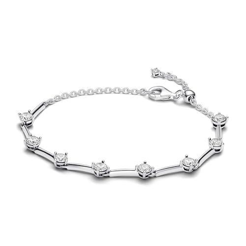 PANDORA Timeless Funkelnde Stäbe Armband aus Sterling-Silber mit Cubic Zirkonia, Timeless Kollektion, 20cm, 593009C01-20 von PANDORA