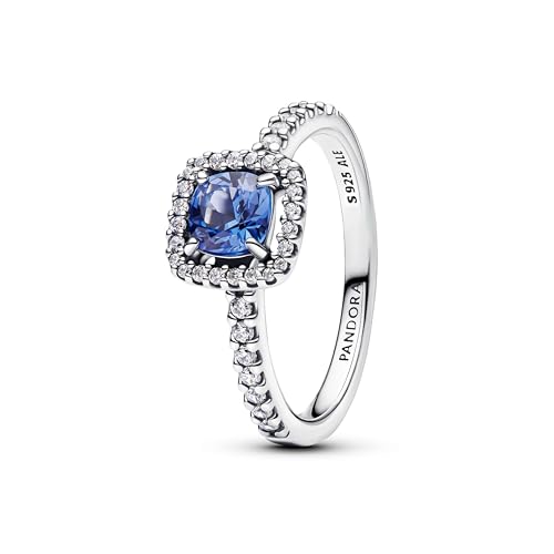 PANDORA Timeless Funkelnder Eckiger Blauer Strahlenkranz Ring aus Sterling Silber mit künstlichem Kristall, Größe: 52, 193555C01-52 PANDORA Timeless Funkelnder Eckiger Blauer Strahlenkranz Ring aus Sterling Silber mit künstlichem Kristall, Größe: 52, 193555C01-52 von PANDORA