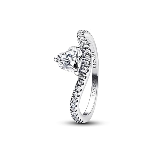 PANDORA Timeless Welliger Pavé Herz Ring aus Sterling Silber mit Zirkonia, Größe: 56, 193661C01-56 PANDORA Timeless Welliger Pavé Herz Ring aus Sterling Silber mit Zirkonia, Größe: 56, 193661C01-56 von PANDORA