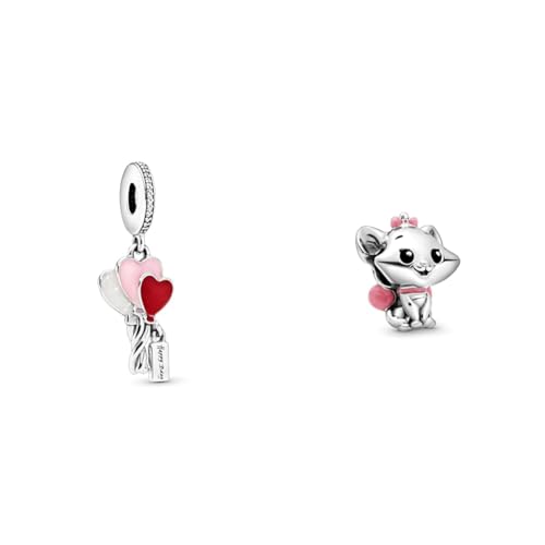 PANDORA silver dangle with clear cubic zirconia, shimmering silver, pink and red enamel DISNEY Charm Aristocats Marie 798848C01 PANDORA silver dangle with clear cubic zirconia, shimmering silver, pink and red enamel DISNEY Charm Aristocats Marie 798848C01 von PANDORA