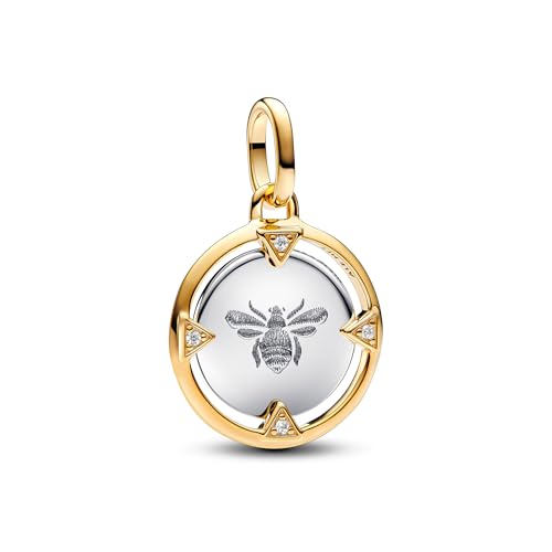 Pandora ME Biene Medaillon-Charm aus Sterling Silber mit vergoldeter Metalllegierung und Zirkonia, Kompatibel ME und Moments Armbänder, 763417C01 Pandora ME Biene Medaillon-Charm aus Sterling Silber mit vergoldeter Metalllegierung und Zirkonia, Kompatibel ME und Moments Armbänder, 763417C01 von PANDORA