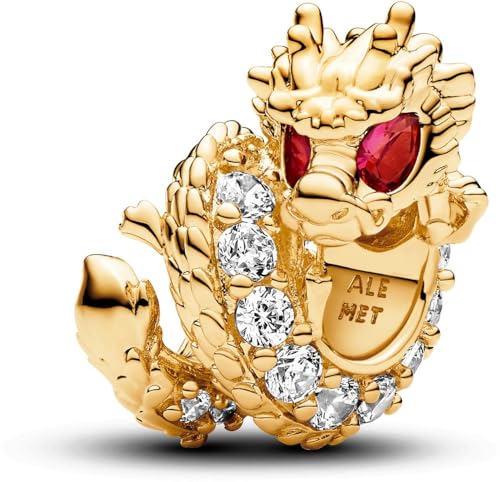 PANDORA Moments Drachen Charm aus Sterling Silber mit vergoldeter Metalllegierung, Kompatibel Moments Armbänder, 763069C01 PANDORA Moments Drachen Charm aus Sterling Silber mit vergoldeter Metalllegierung, Kompatibel Moments Armbänder, 763069C01 von PANDORA