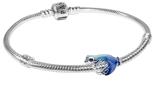 Pandora Damen-Armband Metallisch Blauer Gecko Starterset 15825-19 19 cm von PANDORA