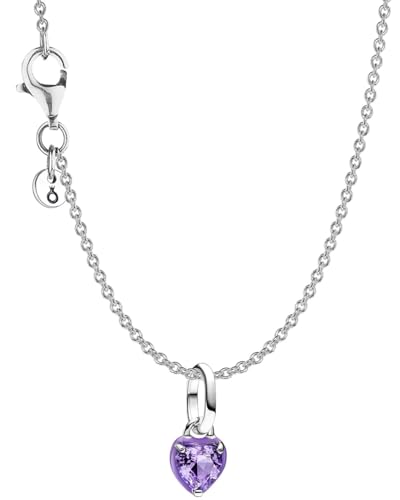 PANDORA Damen-Halskette Silber Lila Chakra-Herz Set 68567 von PANDORA