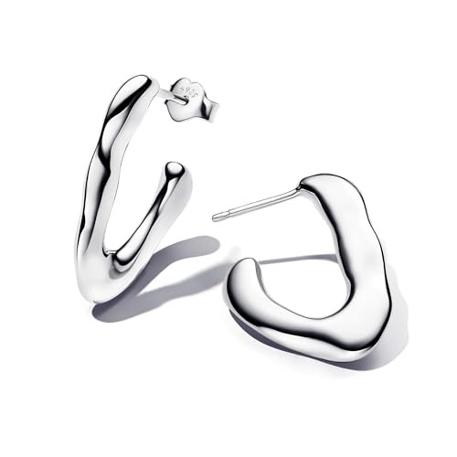 Pandora Essence Organisch Geformte Offene Ohrringe in V-Form aus Sterling Silber, 293290C00 von PANDORA
