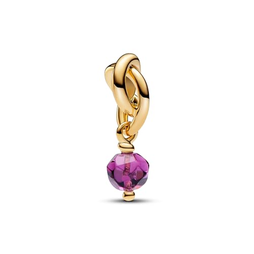 PANDORA Moments Facettierter violetter Ewigkeitskreis Charm-Anhänger aus Sterling Silber mit vergoldeter Metalllegierung und künstlichem Kristall, Kompatibel Moments Armbänder, 763462C02 PANDORA Moments Facettierter violetter Ewigkeitskreis Charm-Anhänger aus Sterling Silber mit vergoldeter Metalllegierung und künstlichem Kristall, Kompatibel Moments Armbänder, 763462C02 von PANDORA