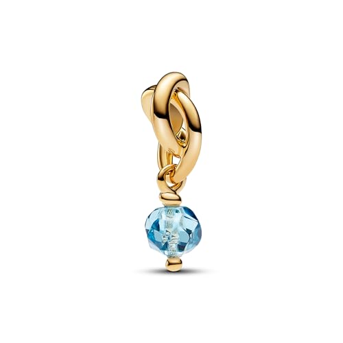 PANDORA Moments Facettierter aquablauer Ewigkeitskreis Charm-Anhänger aus Sterling Silber mit vergoldeter Metalllegierung und künstlichem Kristall, Kompatibel Moments Armbänder, 763462C03 PANDORA Moments Facettierter aquablauer Ewigkeitskreis Charm-Anhänger aus Sterling Silber mit vergoldeter Metalllegierung und künstlichem Kristall, Kompatibel Moments Armbänder, 763462C03 von PANDORA