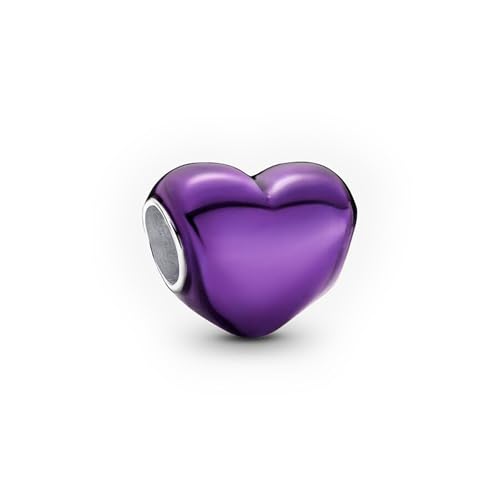 PANDORA Moments Violettes Metallic-Herz Charm aus Sterling Silber, Kompatibel Moments Armbänder, 793337C01 PANDORA Moments Violettes Metallic-Herz Charm aus Sterling Silber, Kompatibel Moments Armbänder, 793337C01 von PANDORA