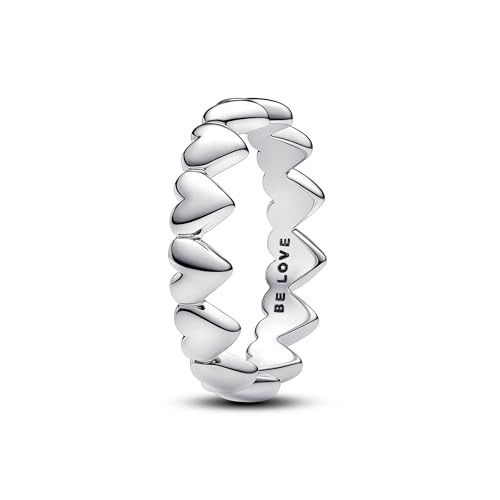 PANDORA Moments Reihe von Herzen Ring aus Sterling Silber, Größe: 56, 193427C00-56 von PANDORA