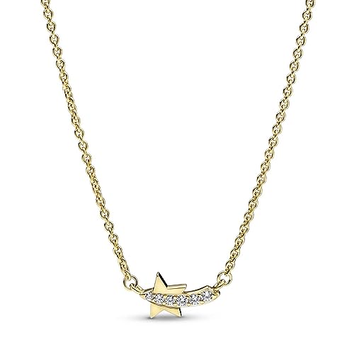 Pandora Shooting star 14k gold-plated collier with clear cubic zirconia von PANDORA