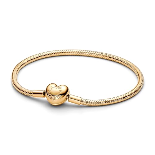 PANDORA Moments Schlangen-Gliederarmband mit Herz-Verschluss aus Sterling Silber mit vergoldeter Metalllegierung, Kompatibel Moments, Größe:20, 563050C00-20 PANDORA Moments Schlangen-Gliederarmband mit Herz-Verschluss aus Sterling Silber mit vergoldeter Metalllegierung, Kompatibel Moments, Größe:20, 563050C00-20 von PANDORA