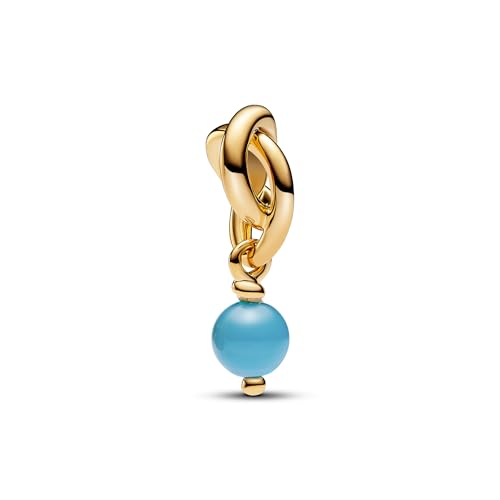 PANDORA Pndora Moments Türkisblauer Ewigkeitskreis Charm-Anhänger aus Sterling Silber mit vergoldeter Metalllegierung und künstlichem Kristall, Kompatibel Moments Armbänder, 763462C12 PANDORA Pndora Moments Türkisblauer Ewigkeitskreis Charm-Anhänger aus Sterling Silber mit vergoldeter Metalllegierung und künstlichem Kristall, Kompatibel Moments Armbänder, 763462C12 von PANDORA