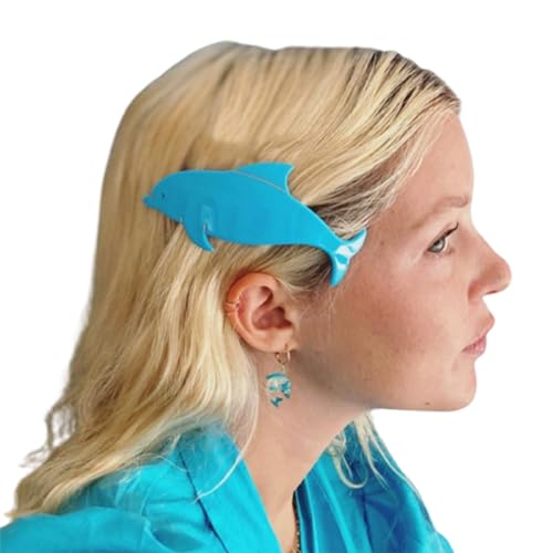 Elegante blaue Delfin-Haarspange, süße Seitenclip, Haarnadel, Frauen-Haar-Werkzeug für Seitenhaar, InsStyle, Teenager, Kopfschmuck, Haarschmuck für Mädchen und Frauen von PANFHGFG