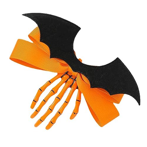 Große Skelett-Handschleife, Haarclip für Halloween, Party-Haarschmuck, Foto-Zubehör, Haarnadel, Haarschmuck, Haarspange für Frisuren von PANFHGFG