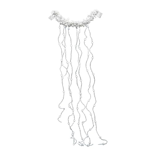 Perlen-Haarschmuck, Weinrebe, langes Kopfstück, Haarbänder, Haarschmuck, Hochzeits-Haarschmuck von PANFHGFG