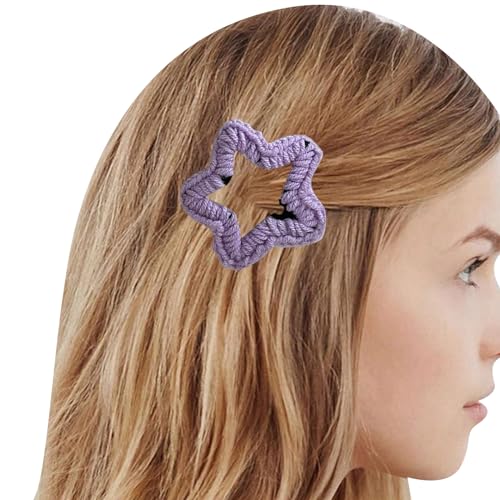 Süße Haarspange mit Sternen, gestrickte Haarspange für Pferdeschwanz, Pony, Haarnadeln für Teenager, Kinder, Festival, Haarspangen für den Alltag, groß, schöne Haarspangen für Damen, klein von PANFHGFG