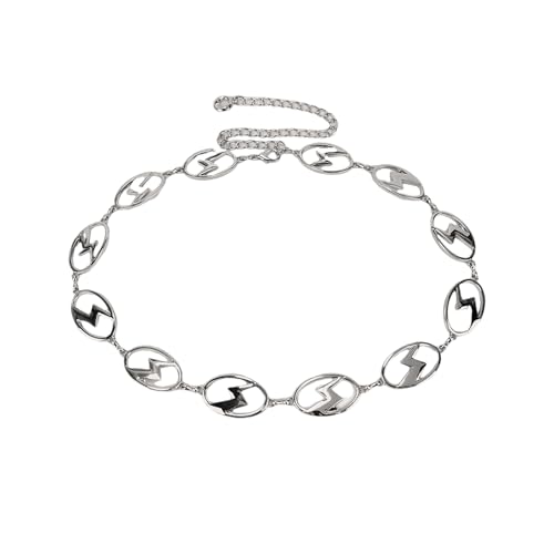 Coole ovale Taillenkette, metallischer Punk-Gürtel, Körperschmuck, Partykleid, Club, Körperschmuck, Strand von PANGBOER