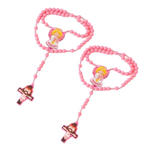 PANGBOER 2 Stück katholische Kinder-Rosenkranz-Halskette mit Kreuz-Anhänger und bunten Perlen, religiöser Gebetsschmuck PANGBOER 2 Stück katholische Kinder-Rosenkranz-Halskette mit Kreuz-Anhänger und bunten Perlen, religiöser Gebetsschmuck von PANGBOER
