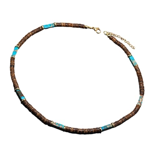 PANGBOER Einzigartige Halskette mit braunen Kokosnussschalen-Holzperlen und Naturstein, modische Statement-Holzperlen-Halskette PANGBOER Einzigartige Halskette mit braunen Kokosnussschalen-Holzperlen und Naturstein, modische Statement-Holzperlen-Halskette von PANGBOER