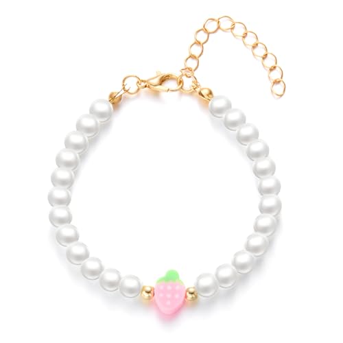 PANGBOER Erdbeer-Perlen-Halskette mit zarter Handwerkskunst, langlebig und angenehm zu tragen, modisches Halsaccessoire von PANGBOER