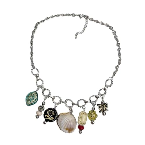 PANGBOER Schlichte Halskette, modischer Schmetterlings-Anhänger, Muschel-Halsschmuck für jugendliche Paare oder enge Freunde, eleganter Schmetterlings-Charm-Schmuck von PANGBOER