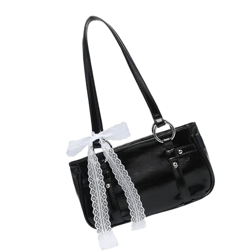 PU Punk Umhängetasche mit Legierung Kette Designs Unterarmtaschen Büro Handtasche Abend Geldbörse für Modebegeisterte Einzigartige Gothic Tasche von PANGBOER