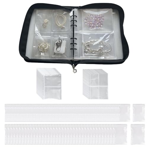 Schmuck-Organizer-Buch mit Tasche, dicke PVC-Tasche, für Halsketten, Ohrringe, Kartenhalter, Damen-Schmuck-Organizer von PANGBOER