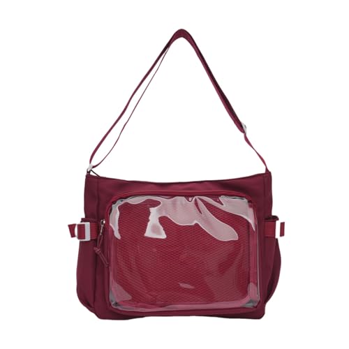 Stilvolle College-Umhängetasche, großes Fassungsvermögen, transparenter Ausweishalter, ergonomischer Schultergurt, praktische Nylon-Umhängetasche, transparente Ausweistasche Stilvolle College-Umhängetasche, großes Fassungsvermögen, transparenter Ausweishalter, ergonomischer Schultergurt, praktische Nylon-Umhängetasche, transparente Ausweistasche von PANGBOER