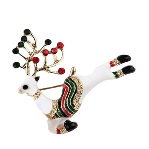 Weihnachtsbrosche Hirsch Reh Revers Pin Strass Stein Rentier Pin Männer Frauen Kinder Weihnachten Brosche von PANGBOER