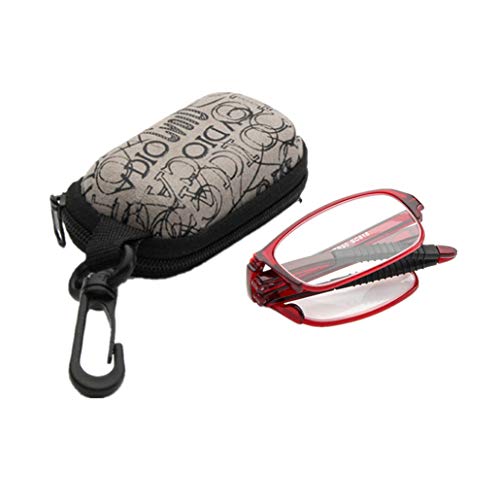 PANGHU Faltbare Lesebrille für Herren/Damen in Sehstärke Mit klappbaren Bügeln aus und Hartschalen-Etui Rechteckige hochwertige Brillengläser von PANGHU