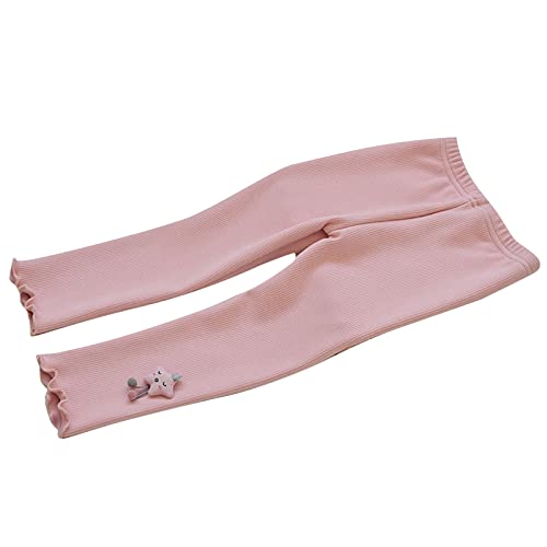 PANGHUBO Baby Pullover Blau Kleinkind Kinder Baby Mädchen Baumwolldrucke gefütterte warme Leggings Dehnbare Dicke Strumpfhosen Hosen Hosen Baby Hose Mädchen 92 (Pink, 2-3 Years) von PANGHUBO