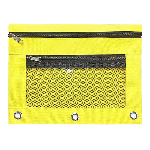 2 x Bleistift mit großem Fassungsvermögen, Reißverschluss, Doppeltaschen, Bleistift mit 3 Ringen mit transparentem Fenster für Stifttasche von PANHDK