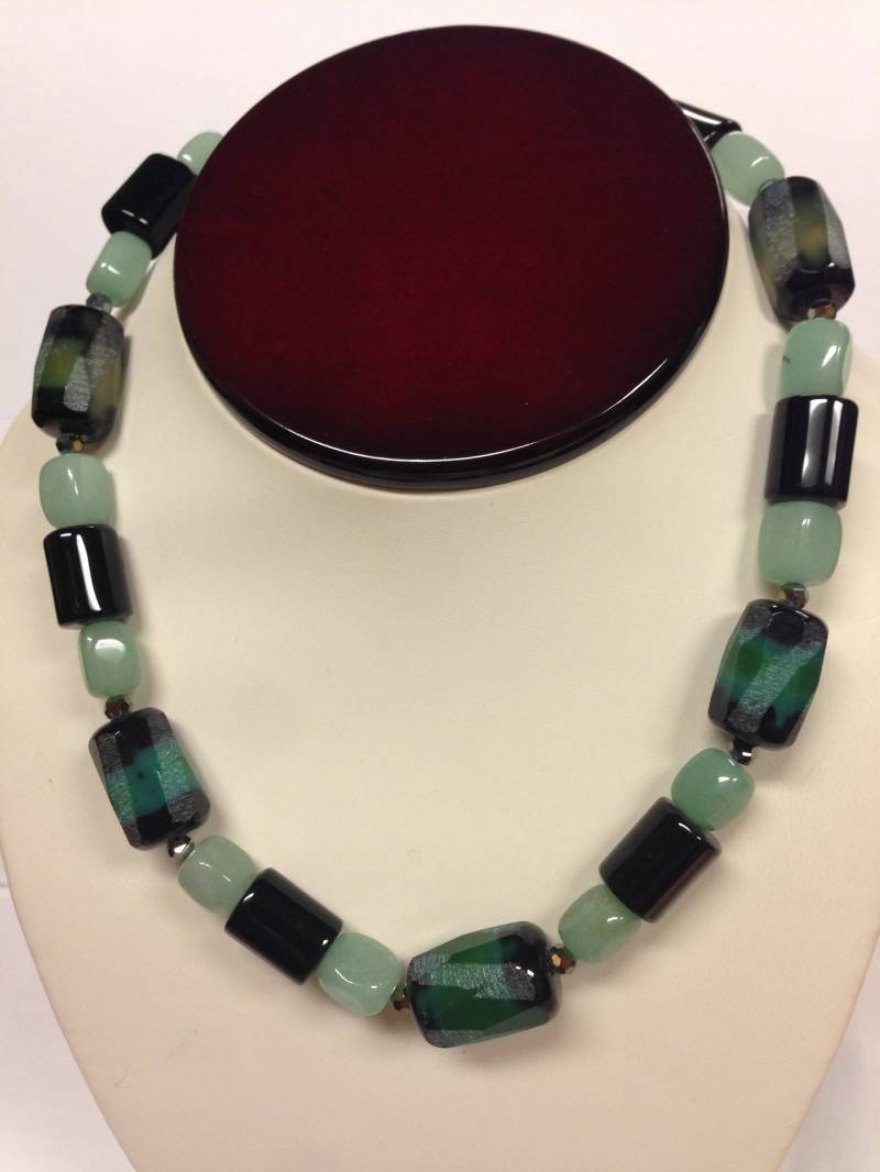 Natursteine Halskette Und Armband Set 925 Sterling Silber von PANOHA