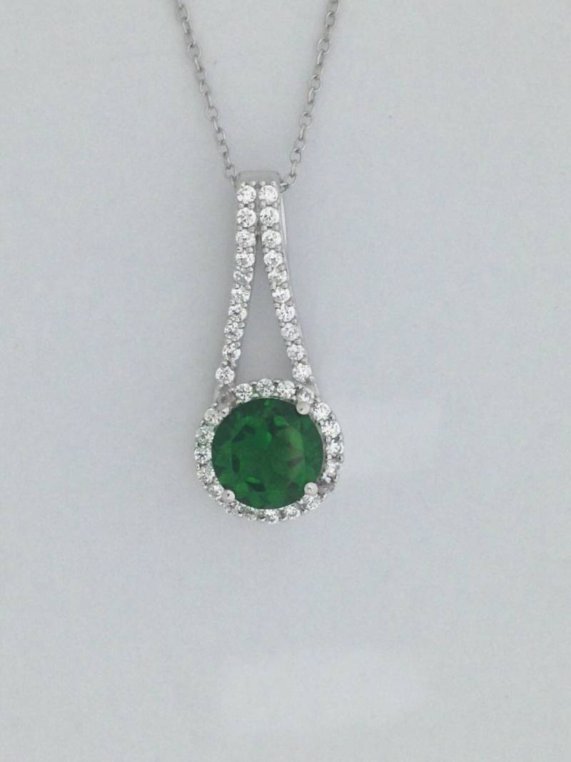 Smaragd Mit Weißem Topas Anhänger 925 Sterling Silber von PANOHA