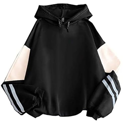 PANOZON Damen Kapuzenpullover Y2K KPOP Hoodie Mit Kapuze Fleecepullover Fleece Streetwear Winter Pullover Schwarz L von PANOZON