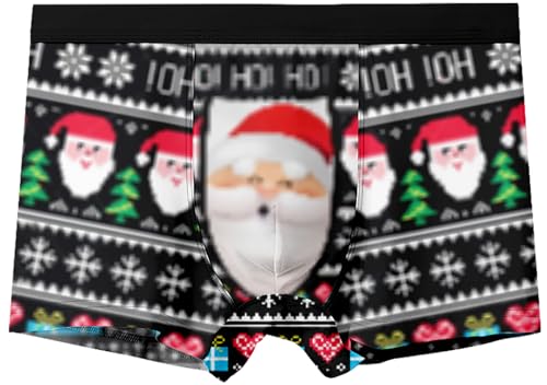 PANOZON Herren Boxershorts 1-Pack Weiche und Ideale Passform Unterwäsche von Weihnachten(Z-495,L) von PANOZON