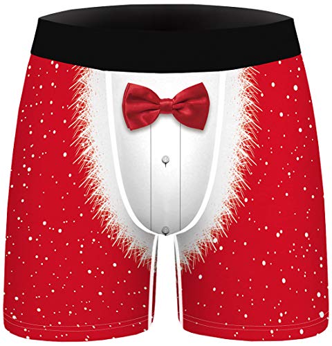 PANOZON Herren Boxershorts 1-Pack Weiche und Ideale Passform Unterwäsche von Weihnachten (Fliege008,2XL) von PANOZON