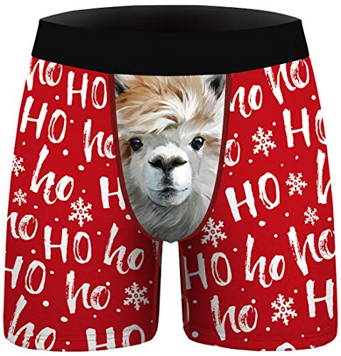 PANOZON Herren Boxershorts 1-Pack Weiche und Ideale Passform Unterwäsche von Weihnachten (Rot014,XL) von PANOZON