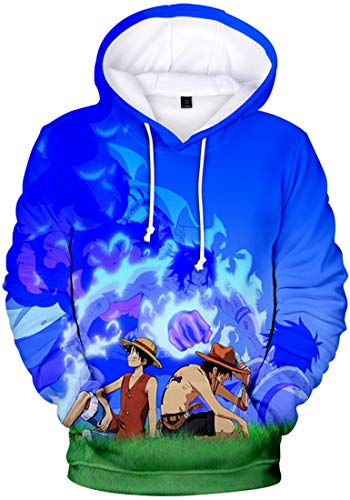 PANOZON Herren Gummimann Hoodie mit 3D Aufdruck janpanische Piraterie Anime Kapuzenpullover(A4428,M) von PANOZON