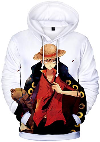 PANOZON Herren Gummimann Hoodie mit 3D Aufdruck janpanische Piraterie Anime Kapuzenpullover(L1343,2XL) von PANOZON