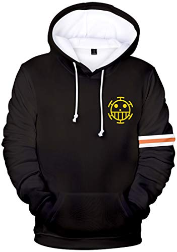 PANOZON Herren Gummimann Hoodie mit 3D Aufdruck janpanische Piraterie Anime Kapuzenpullover(OP1905,4XL) von PANOZON