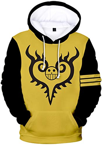 PANOZON Herren Gummimann Hoodie mit 3D Aufdruck janpanische Piraterie Anime Kapuzenpullover(OP1906,4XL) von PANOZON