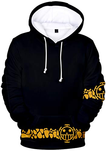 PANOZON Herren Gummimann Hoodie mit 3D Aufdruck janpanische Piraterie Anime Kapuzenpullover(OP1907,2XL) von PANOZON