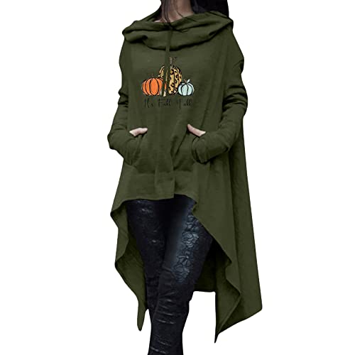 PANPANY Sweatshirt Damen Kürbis Lustige Kapuzenpullover Frauen Sweatshirt Hoodie Karneval Party Gedruckt Sweater Pullover Baumwolle Halloween Kostüm Sportshirt Winter Übergrösse Herbst Grafik von PANPANY