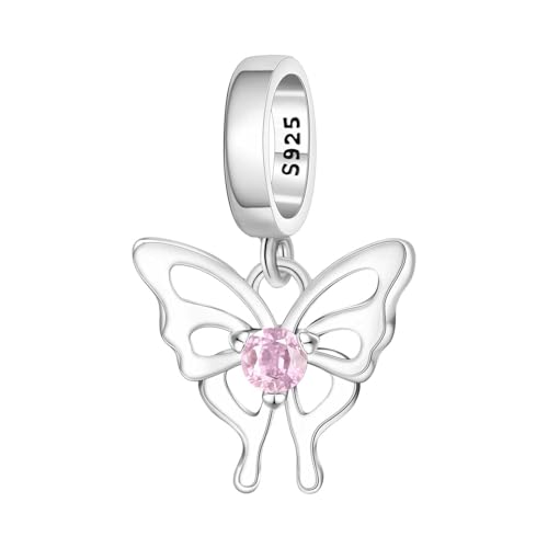 PANPOKI Charms Anhänger aus 925er Sterlingsilber, Bead Charm für Damen, kompatibel mit europäischen Armbändern und Halsketten (Schmetterlings Charms) von PANPOKI