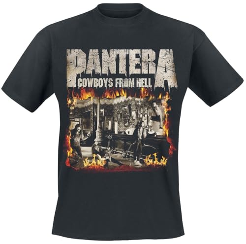 PANTERA Cowboys from Hell - Fire Frame Männer T-Shirt schwarz M 100% Baumwolle Band-Merch, Bands von PANTERA
