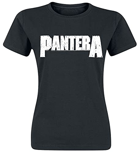 PANTERA Logo Frauen T-Shirt schwarz S 100% Baumwolle Bands von PANTERA