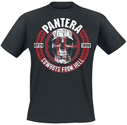 PANTERA Skull Circle Männer T-Shirt schwarz L 100% Baumwolle Band-Merch, Bands, Totenköpfe von PANTERA